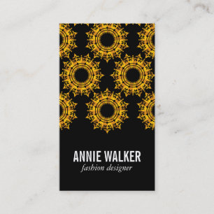 Ornate Flakes Golden / Black Business Card