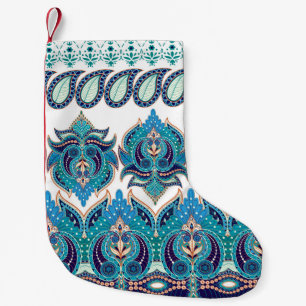 Ornate Floral Borders: Vintage Paisley Design Small Christmas Stocking
