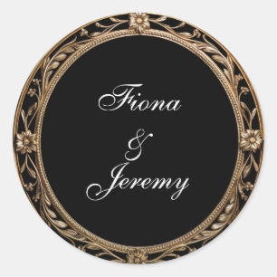 Ornate Floral Frame Personalised Wedding Seals