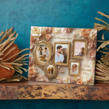 Ornate Floral Frames with Soft Gold Botanical Glow