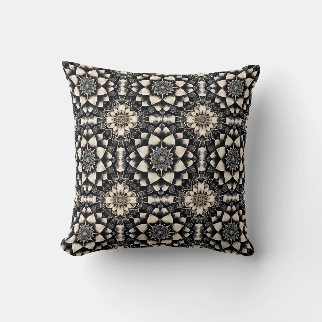 Ornate Floral Mandala Design Cushion (Front)