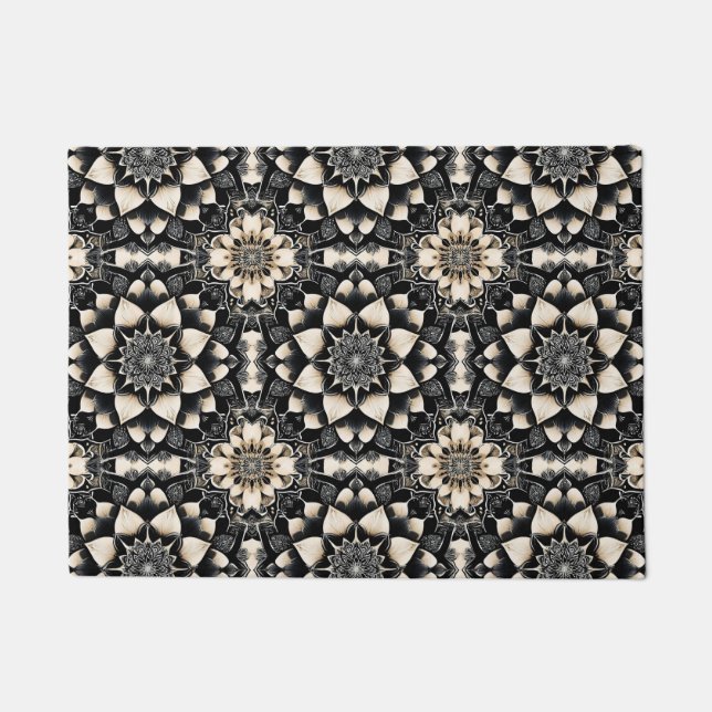 Ornate Floral Mandala Design Doormat (Front)