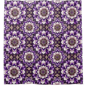 Ornate Floral Mandala Design Shower Curtain