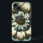 Ornate Floral Medallion on Light Blue Background iPhone 13 Case<br><div class="desc">A light blue background serves as the accent to this ornate floral medallion painting by Vision Studio. Layers of leaves multiply the beauty of the flower,  giving it a very life-like quality. Purchase it today and let it bloom in your home!</div>