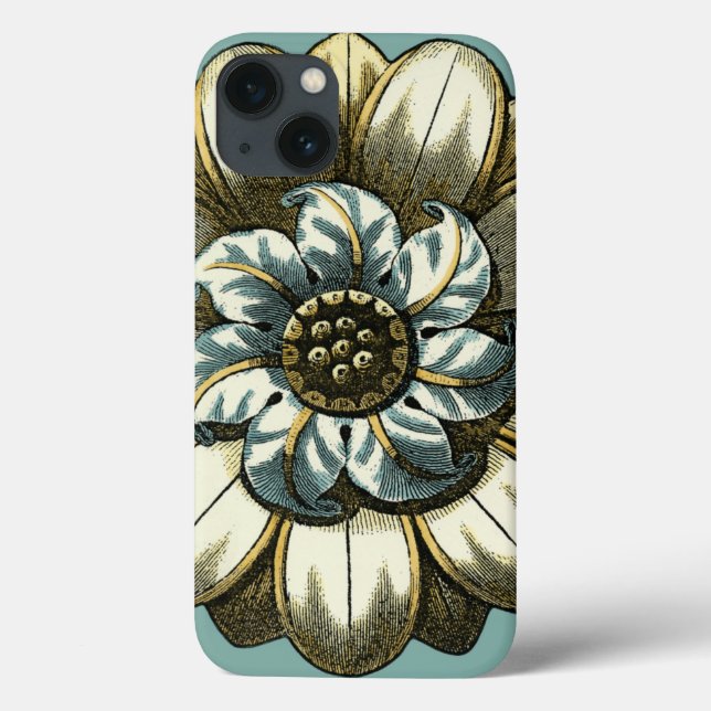 Ornate Floral Medallion on Light Blue Background Case-Mate iPhone Case (Back)