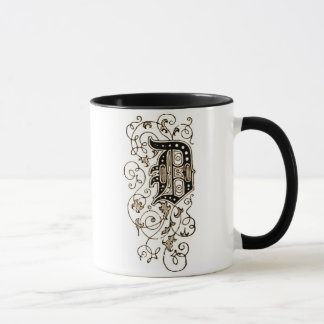 Ornate Floral Monogram 'D' Mug