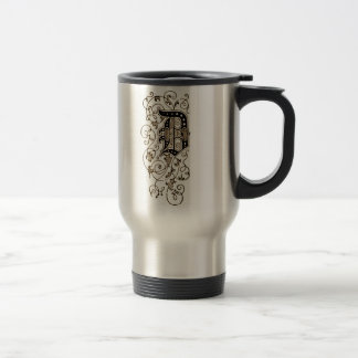 Ornate Floral Monogram 'D' Travel Mug