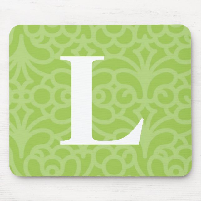 Ornate Floral Monogram - Letter L Mouse Pad (Front)