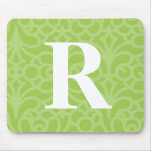 Ornate Floral Monogram - Letter R Mouse Pad