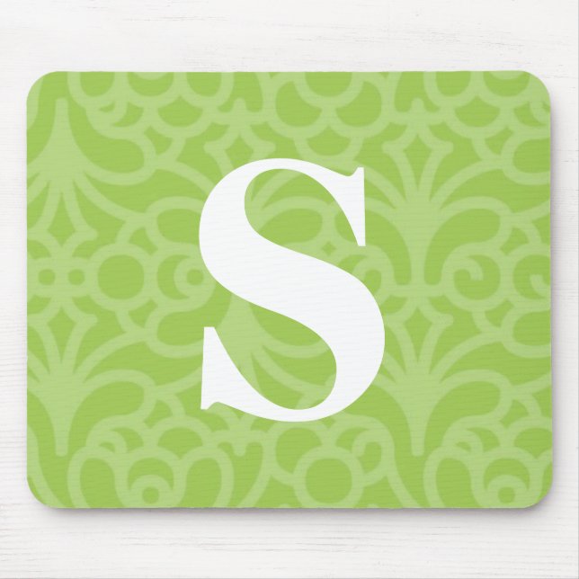 Ornate Floral Monogram - Letter S Mouse Pad (Front)