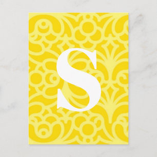 Ornate Floral Monogram - Letter S Postcard