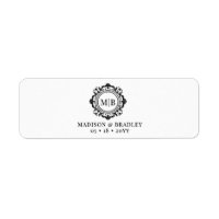 Ornate Floral Monogram Wedding Cigar Band Label