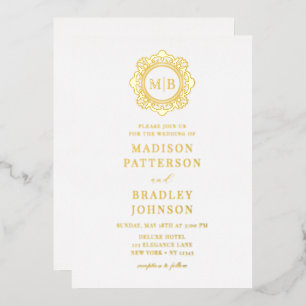 Ornate Floral Monogram Wedding Elegant