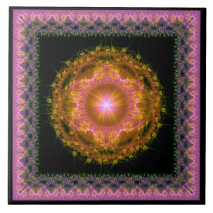 Ornate floral pattern tile