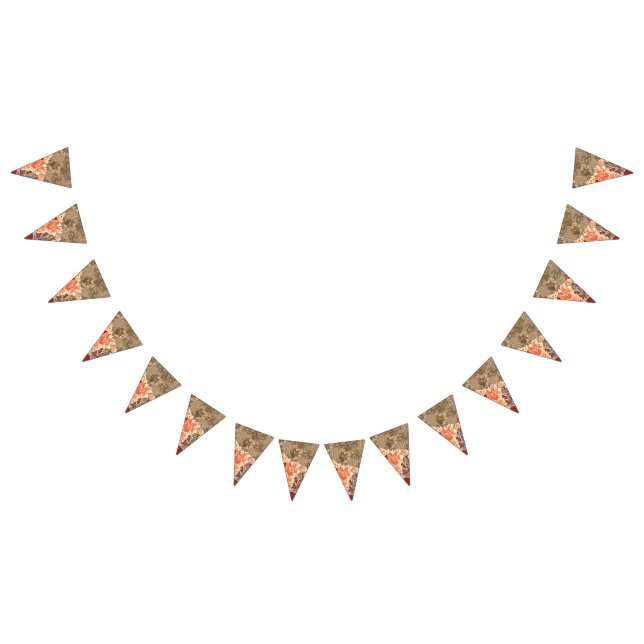 Ornate floral pattern with a central red design, f bunting  (All)