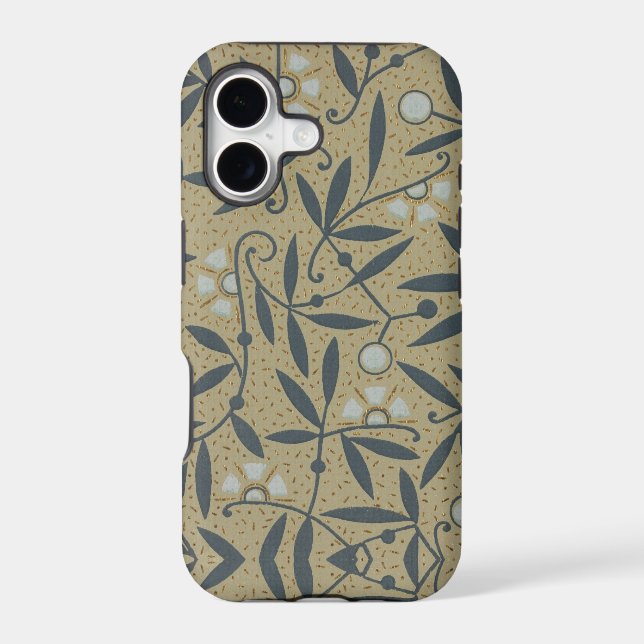 Ornate floral pattern with dark blue vines  (Back)