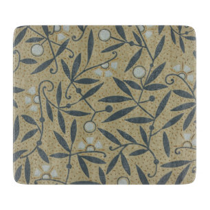 Ornate floral pattern with dark blue vines cutting board