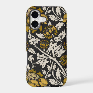 Ornate floral pattern with large gold flowers 