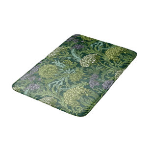 Ornate floral pattern with large gold flowers  bath mat