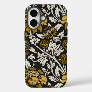 Ornate floral pattern with large gold flowers  iPhone 16 case