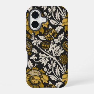 Ornate floral pattern with large gold flowers  iPhone 16 case