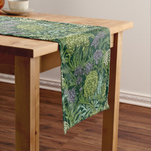 Ornate floral pattern with large gold flowers short table runner