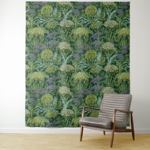 Ornate floral pattern with large gold flowers  tapestry
