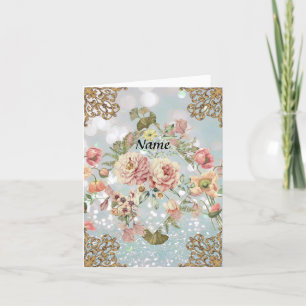 Ornate Floral Personalised Thank You Card