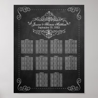 Ornate Flourish Chalkboard Wedding Seating Chart