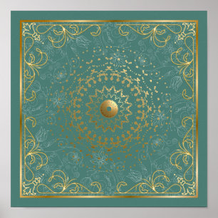 Ornate flourish floral swirl poster