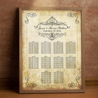 Ornate Flourish Vintage Wedding Seating Chart