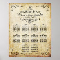 Ornate Flourish Vintage Wedding Seating Chart