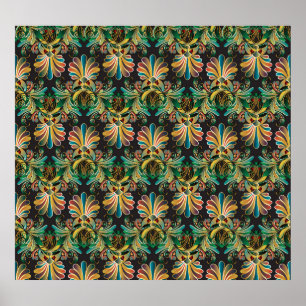 Ornate Flower Luxury Wallpaper Poster