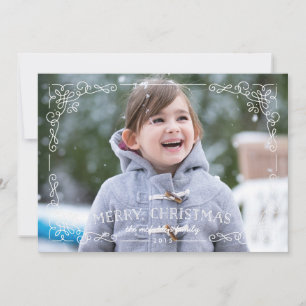 Ornate Frame Christmas Card - Snow