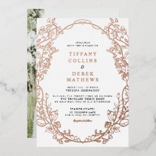 Ornate Frame Elegant Photo Wedding Rose Gold