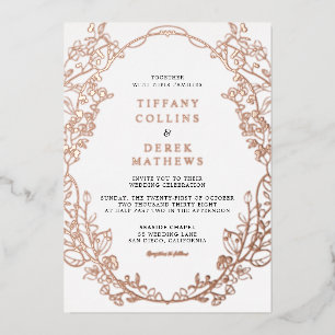 Ornate Frame Elegant Wedding Rose Gold