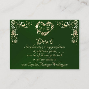 Ornate Frame & Heart - Emerald Enclosure Card
