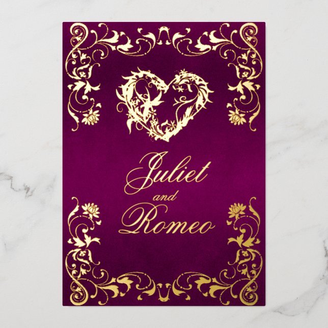 Ornate Frame & Heart - Purple (Front)