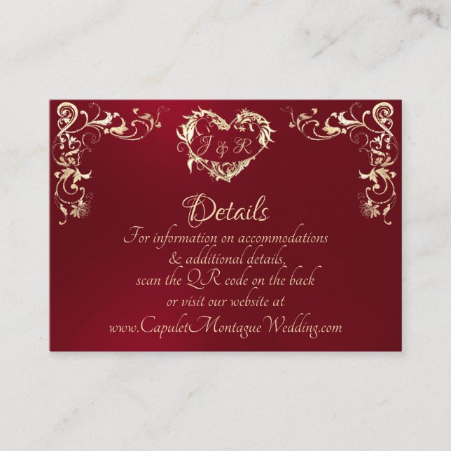 Ornate Frame & Heart - Red Enclosure Card (Front)