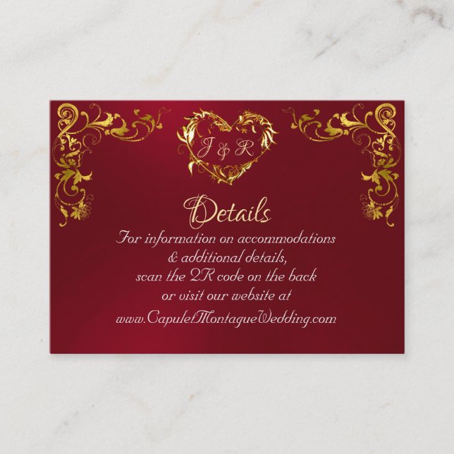 Ornate Frame & Heart - Red/Gold Enclosure Card (Front)