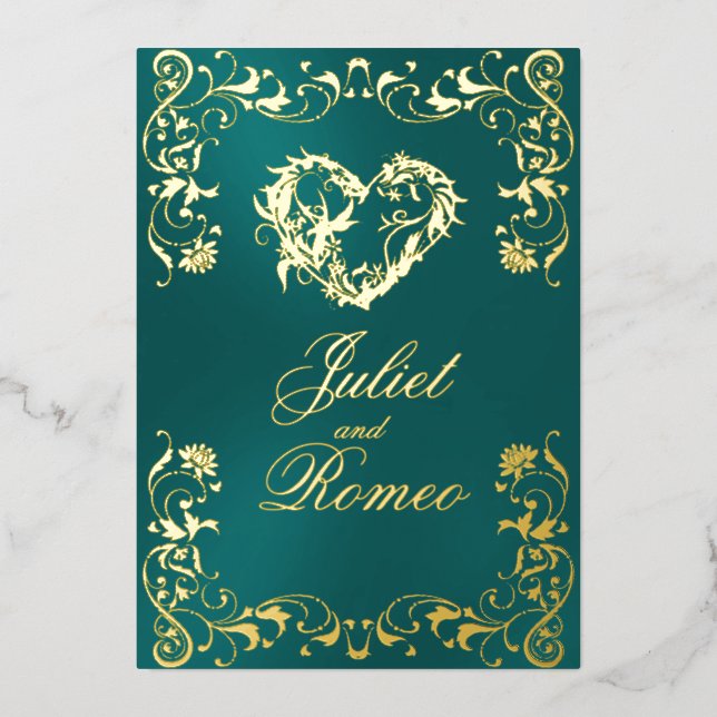 Ornate Frame & Heart - Teal (Front)