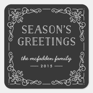 Ornate Frame Holiday Sticker - Onyx