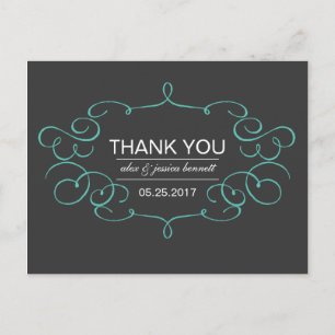 Ornate Frame Wedding Thank You Postcard