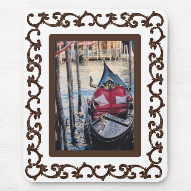 Ornate Framed Gondola in Venezia Mouse Pad (Front)