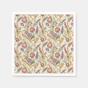 Ornate French Vintage Floral Scroll Pattern Art Napkin