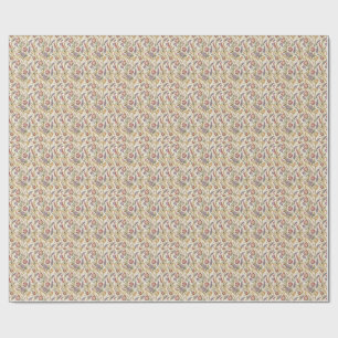Ornate French Vintage Floral Scroll Pattern Art Wrapping Paper
