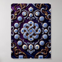 Ornate Gemstone Celtic Knot Luxury Jewel Fleece Bl