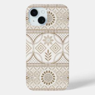 Ornate Geometric Floral Tile Pattern iPhone 15 Case