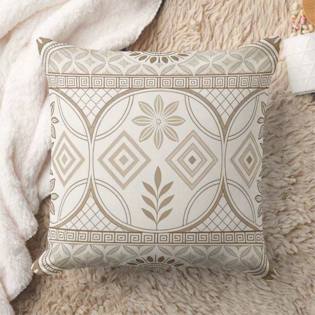 Ornate Geometric Floral Tile Pattern Cushion (Blanket)