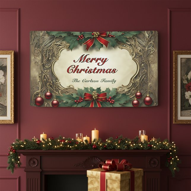 Ornate Gilded Victorian Christmas Wreath Banner (Creator Uploaded)
